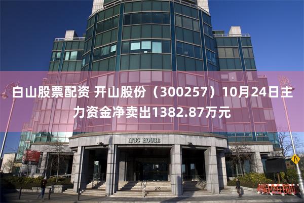 白山股票配资 开山股份（300257）10月24日主力资金净卖出1382.87万元