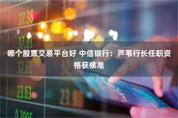 哪个股票交易平台好 中信银行：芦苇行长任职资格获核准